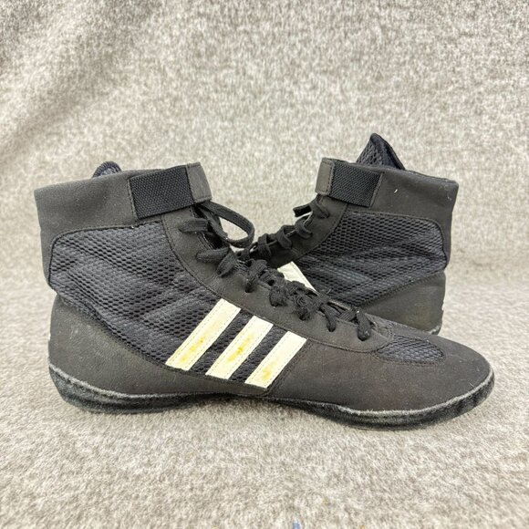 ✅ Mens 10.5 Adidas Wrestling High Top Athletic Shoes/Sneaker Black White Mesh - Picture 10 of 13